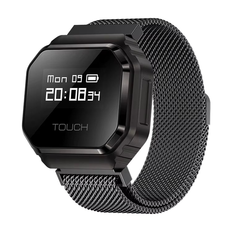 B7 Mini Smart Ring Watch with Interchangeable Stainless Steel and Nylon Straps