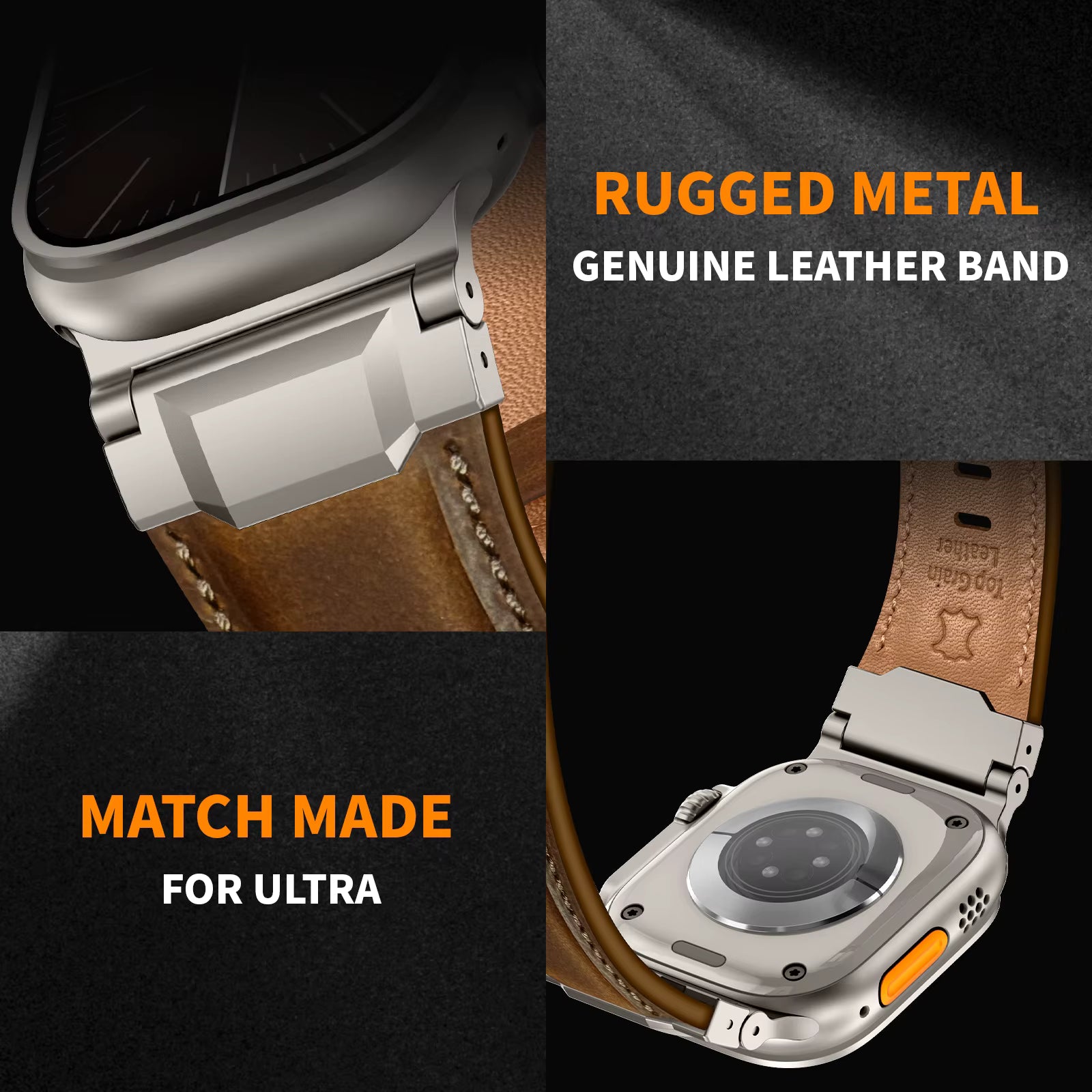 Genuine Leather Band for apple Watch Luxury Breathable Stainless Steel Buckle