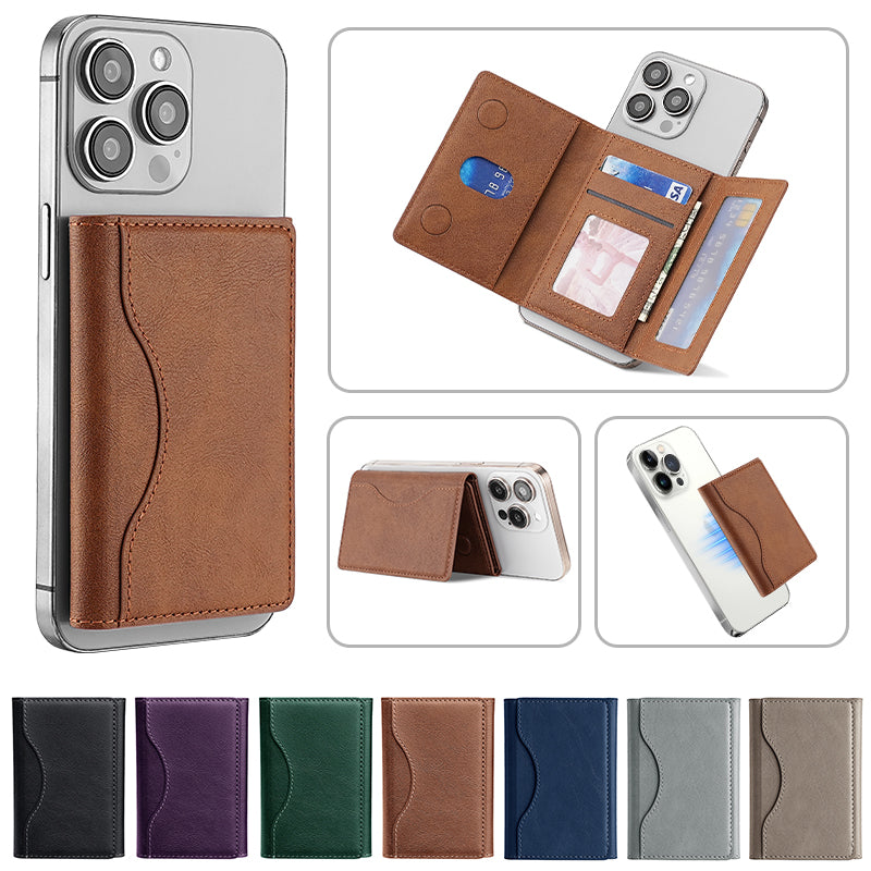 Safe PU Leather Wallet Magnetic Credit Card Holder