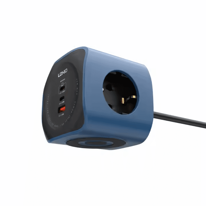 LDNIO 6 in 1 EU Power Socket Adapter Desktop Charger 65W USB-C SE3338