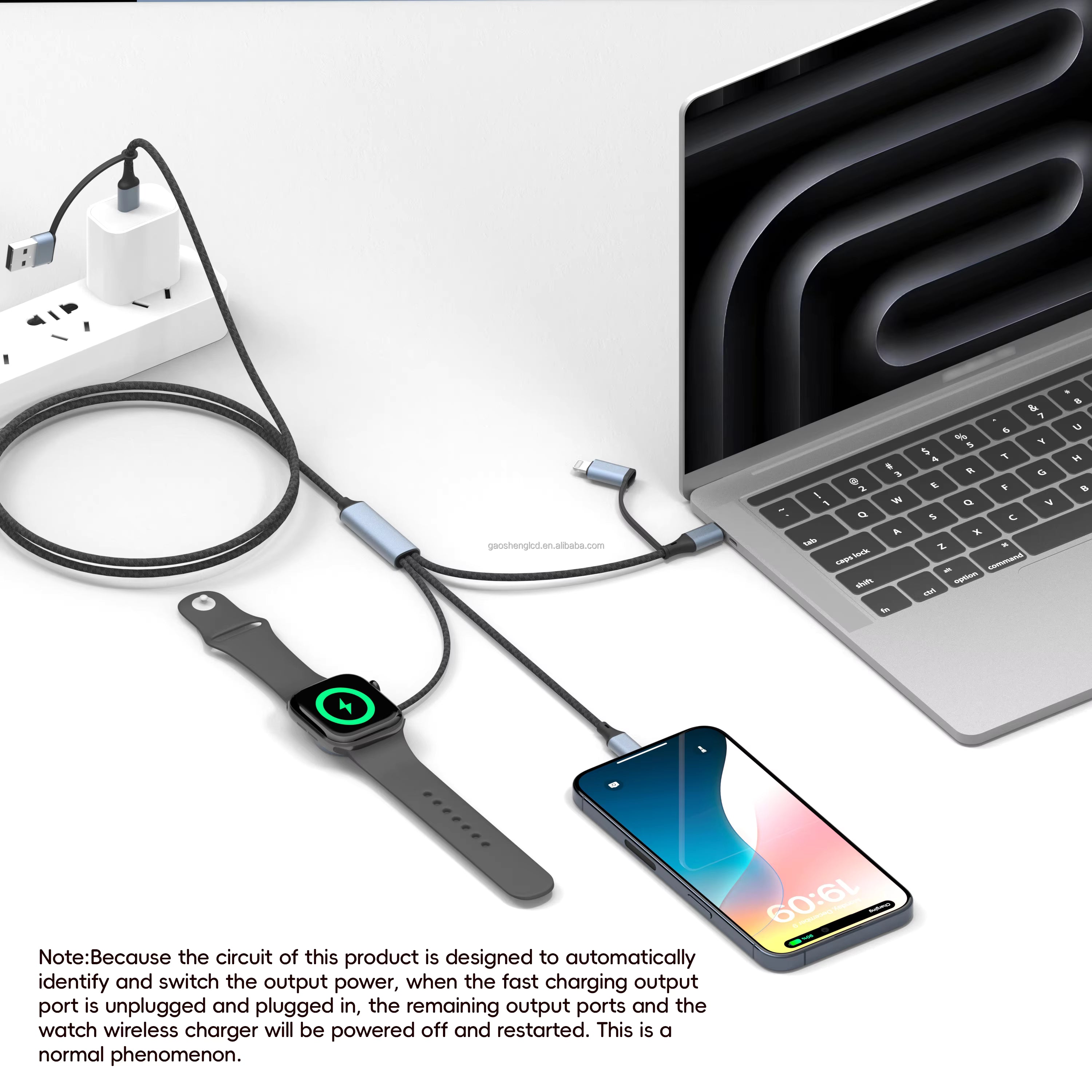 Multifunction 5 in 1 USB Cable Nylon Braided PD 100W Fast Charging