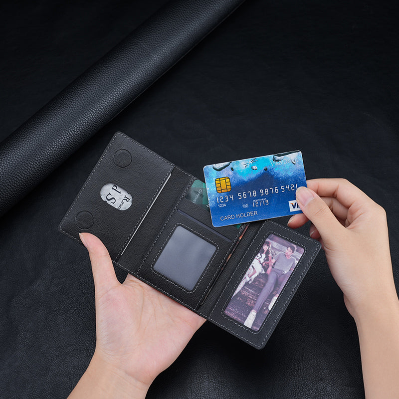 Safe PU Leather Wallet Magnetic Credit Card Holder