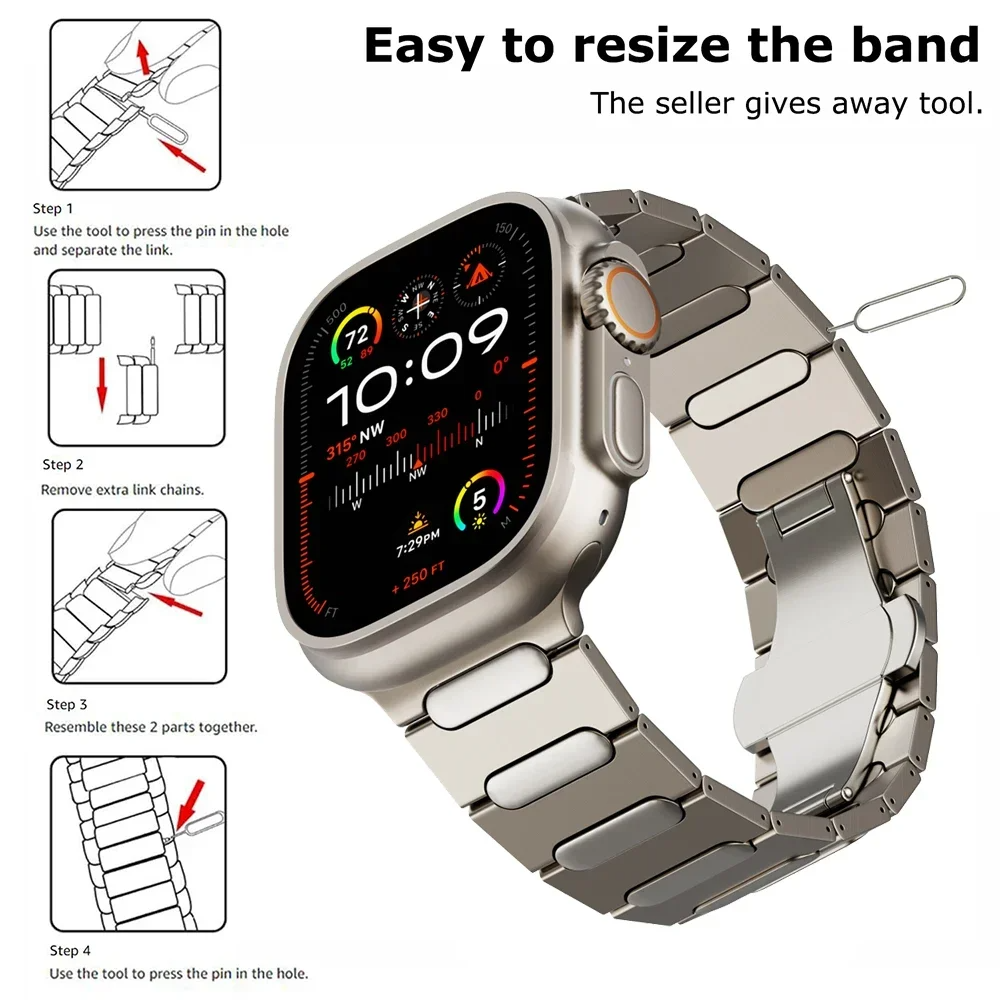 Luxury Magnetic Stainless Steel Metal Band for Men