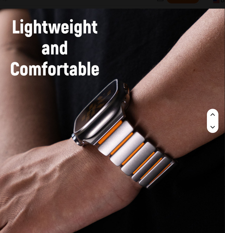 Luxury Ultimate Pure Titanium Metal Magnetic Buckle Band Strap for Apple Watch