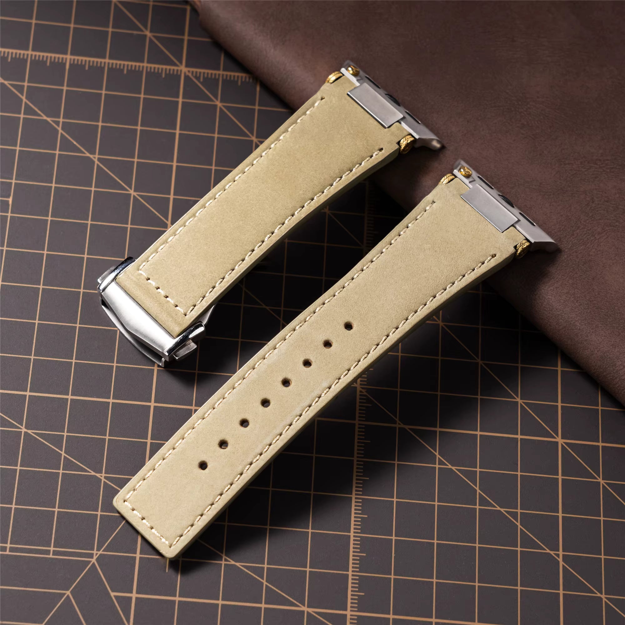 Luxury Folding Buckle Leather Strap