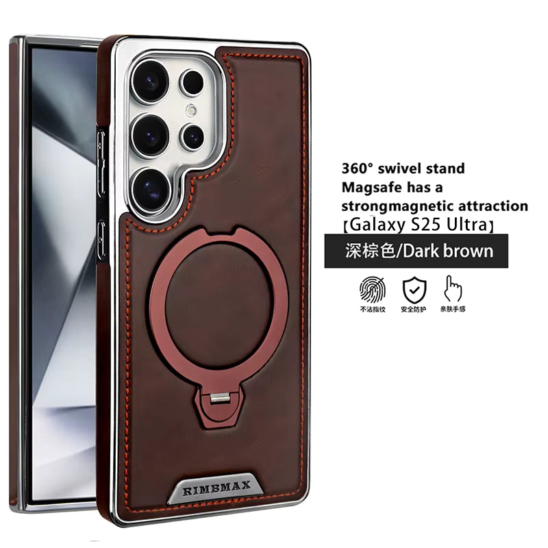RUIMEIBI New Plating PU Leather Magnetic Phone Case for Samsung