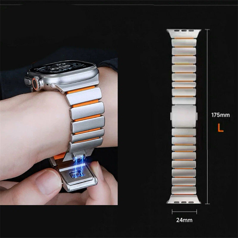 Luxury Ultimate Pure Titanium Metal Magnetic Buckle Band Strap for Apple Watch