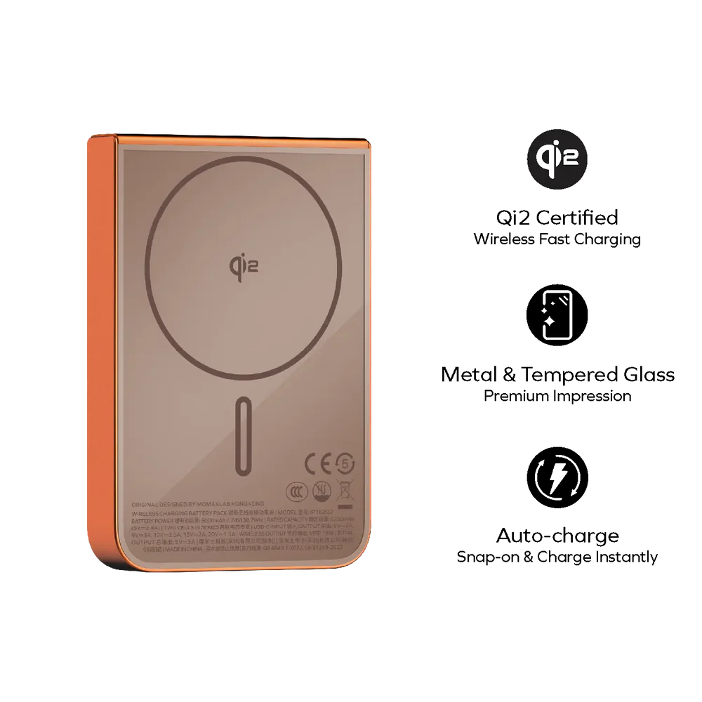 Momax 1-Power S.Pass 10000mAh Qi2 Magnetic Wireless Battery Pack