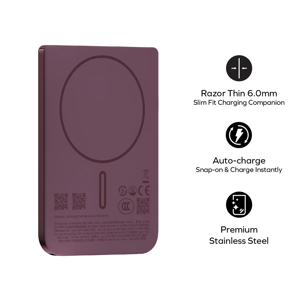 Momax 1-Power S.Pass Air 5000mAh Magnetic Wireless Battery Pack