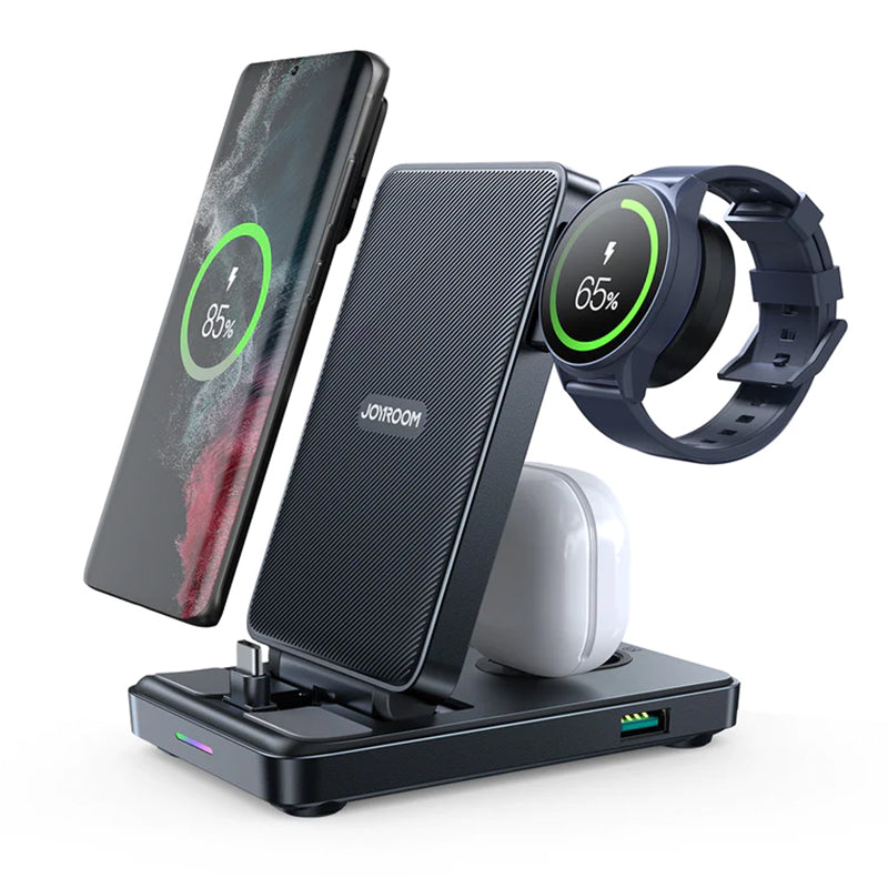 JOYROOM JR-WQS01 JR-WQS02 4 in 1 Magnetic Charging Station for phone for watch for earphone Type-CLightning