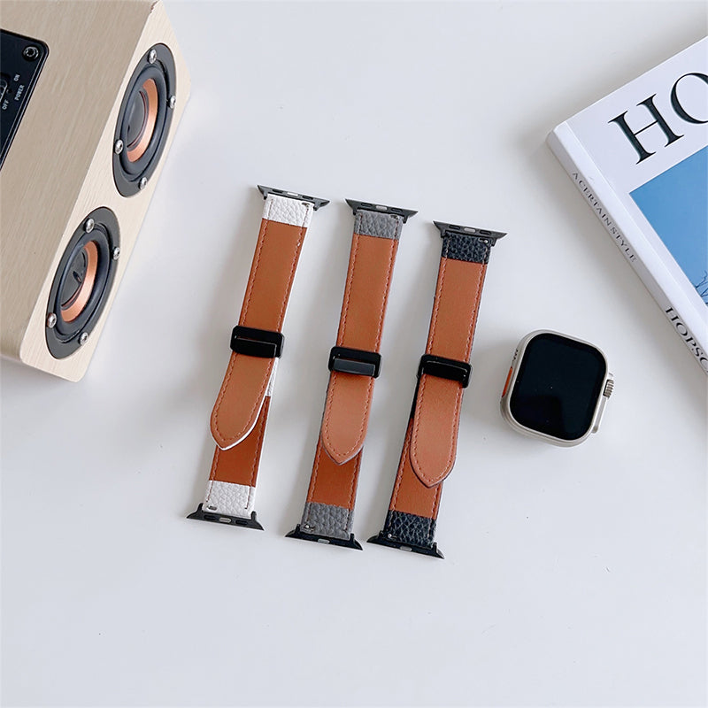 Magnetic Leather For Apple Watch Band