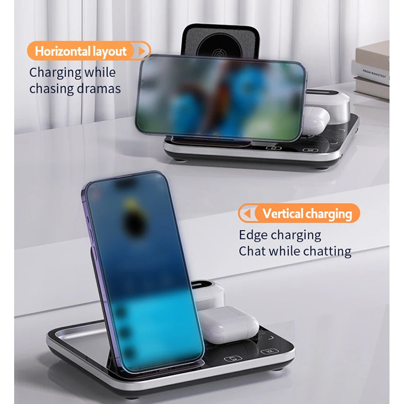 R12 4 In 1 30W Phone Wireless Charger with Ambient Light