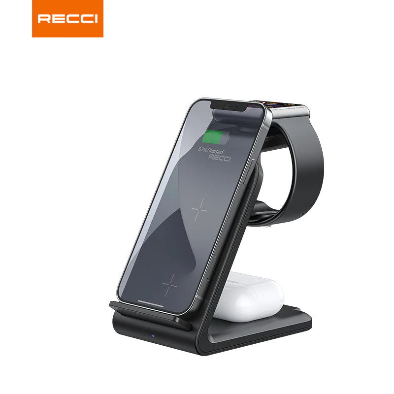 Recci RCW-16 4 In 1 Desktop Stand Wireless Charger