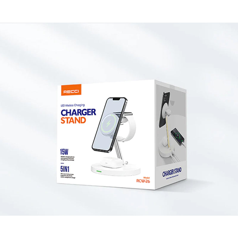 Recci RCW-26 5 In 1 Wireless Charger Stand 15W