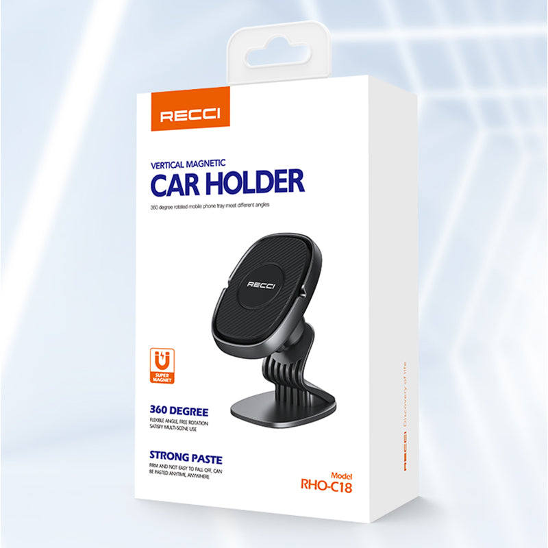 Recci rho-c18 Dashboard Vertical Magnetic Car Phone Holder 360°Rotation Bracket Mount