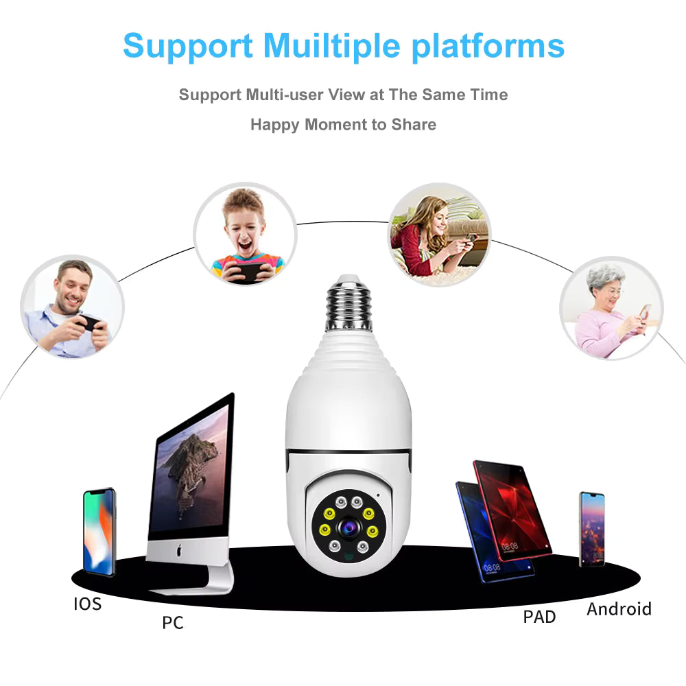 WIFI Smart Bulb Security Camera V380