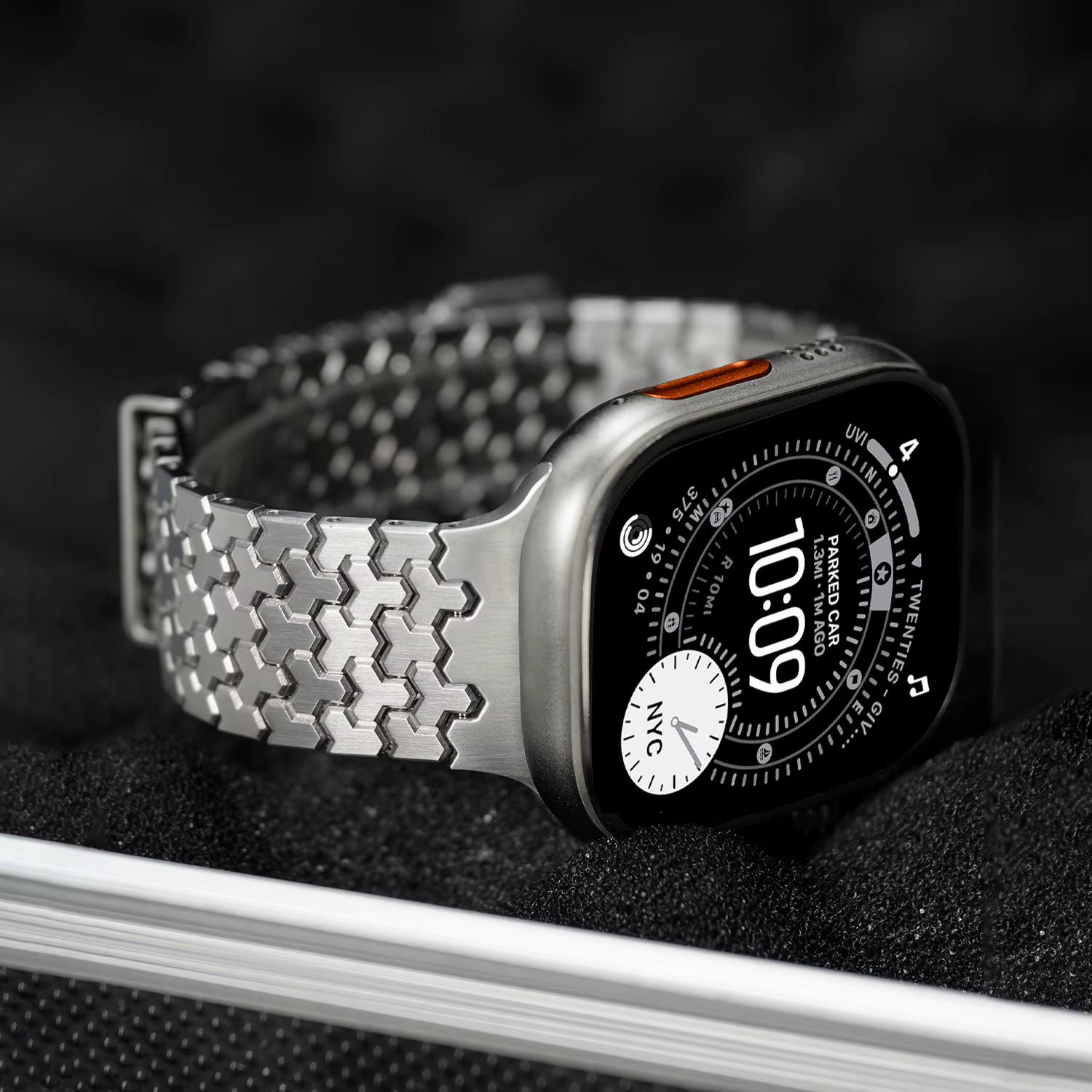 Luxury Stainless Steel Watch Band for Apple Watch Full Series with Magnetic Clasp Metal Watch Strap