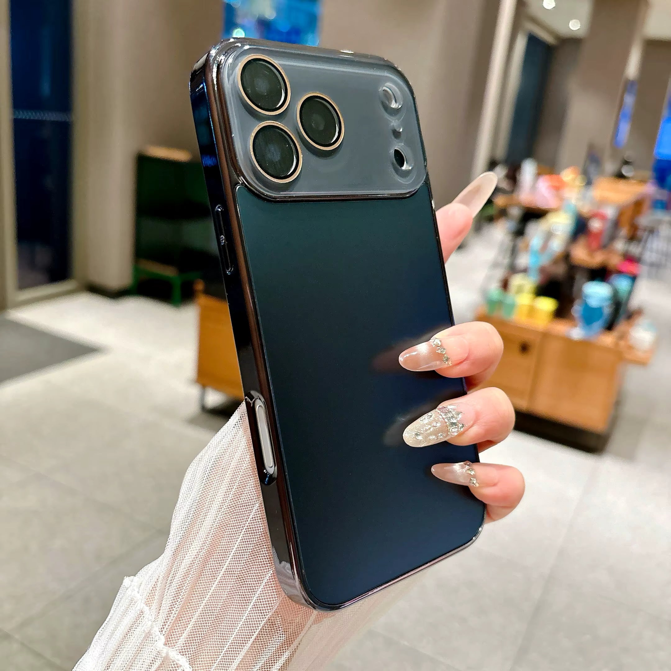 New Full Lens Glass Protection Solid Color Glass Case for iPhone