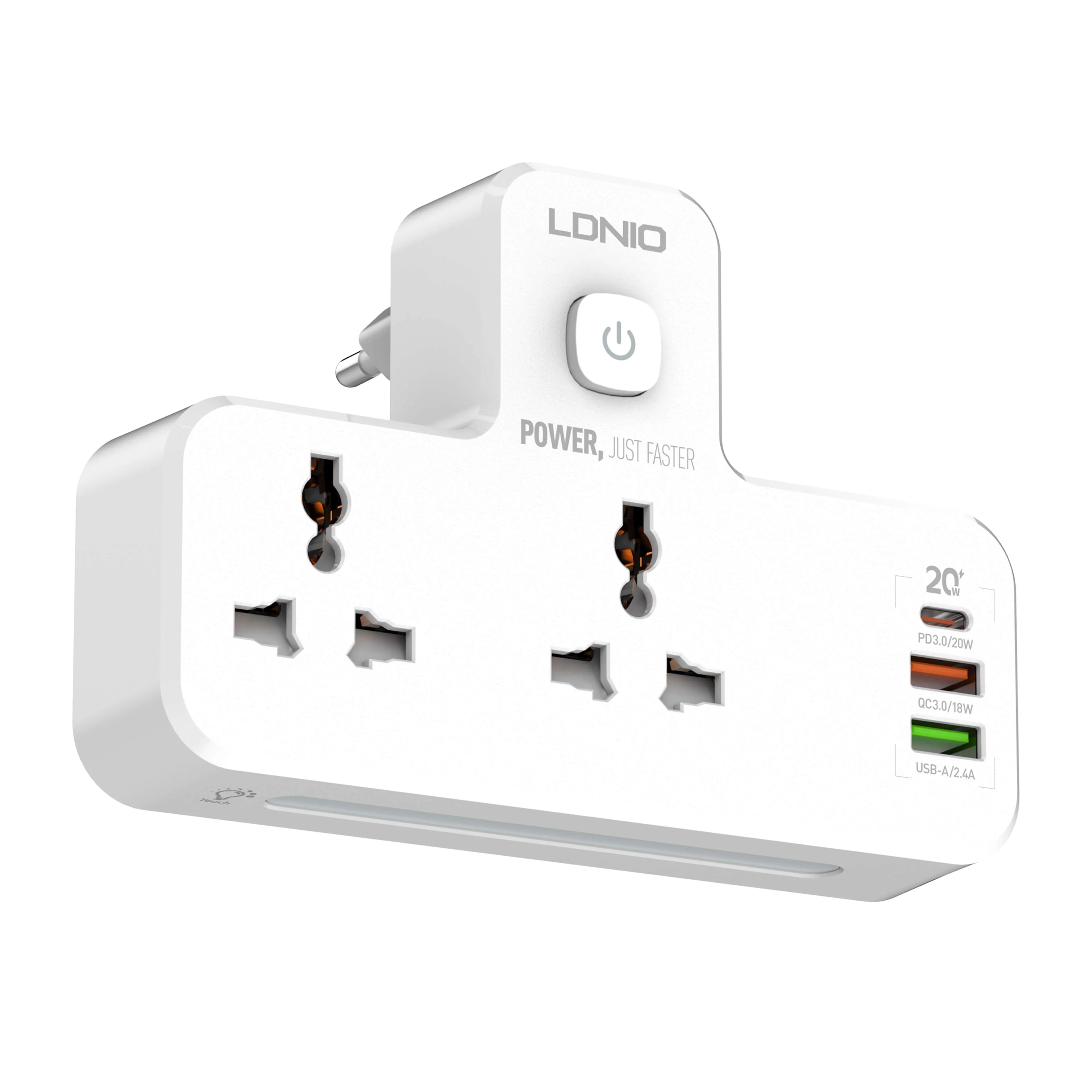 LDNIO 2 AC Outlets Portable Extension Power Socket SC2311
