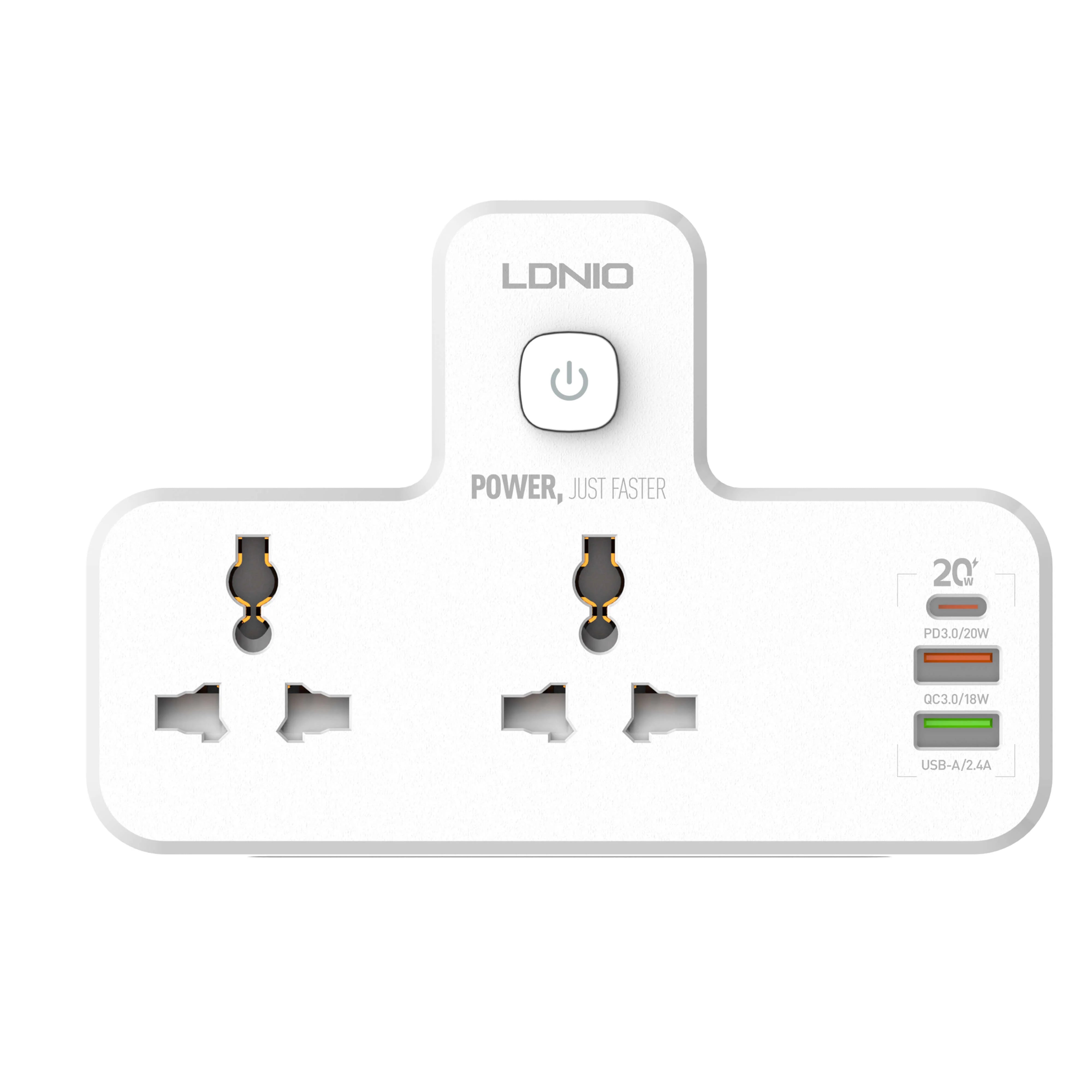 LDNIO 2 AC Outlets Portable Extension Power Socket SC2311