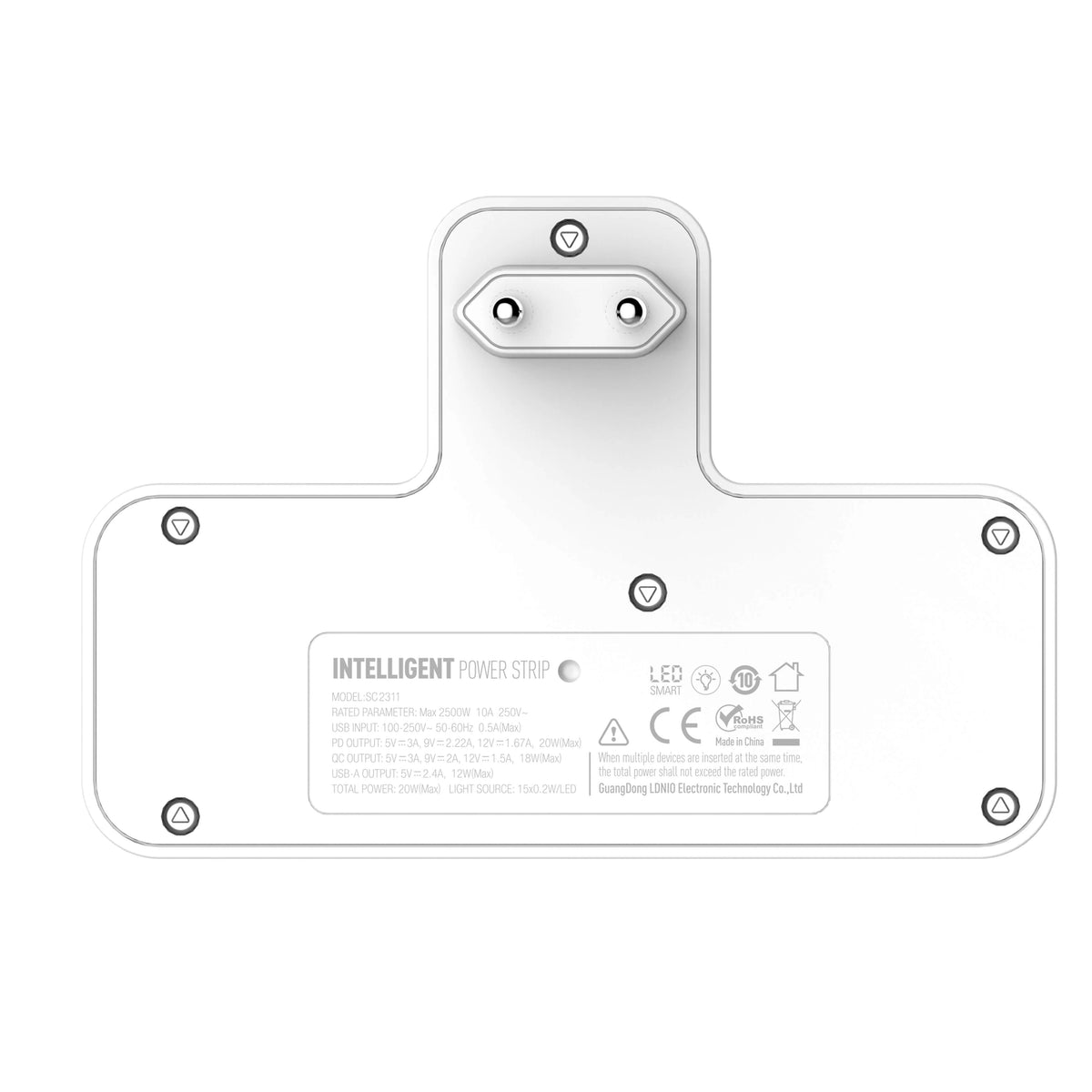 LDNIO 2 AC Outlets Portable Extension Power Socket SC2311