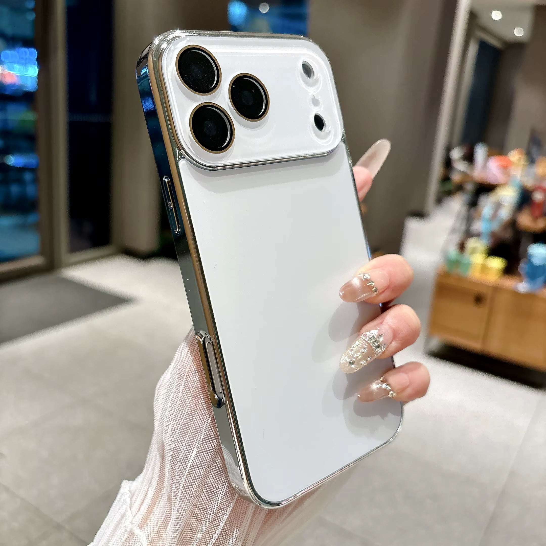 New Full Lens Glass Protection Solid Color Glass Case for iPhone