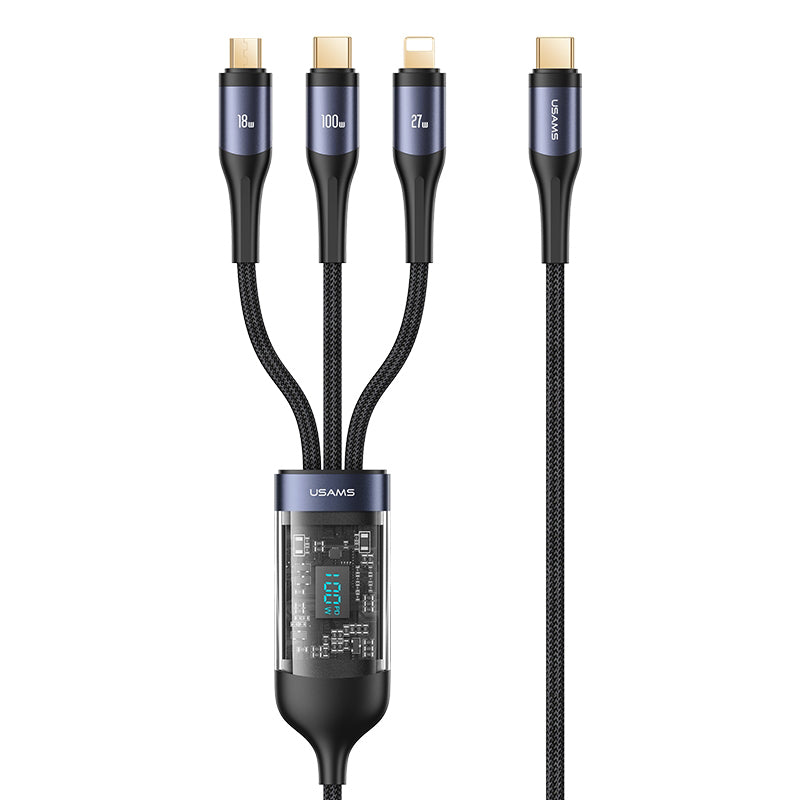 USAMS US-SJ600 U83 3IN1 PD100W Charging Cable
