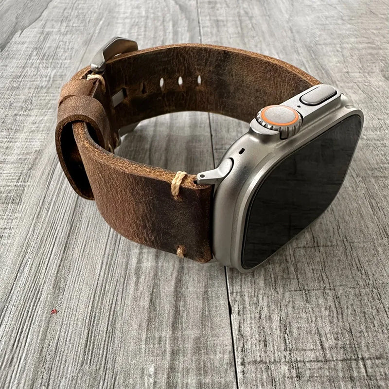 Brown Rustic Leather Watch Strap