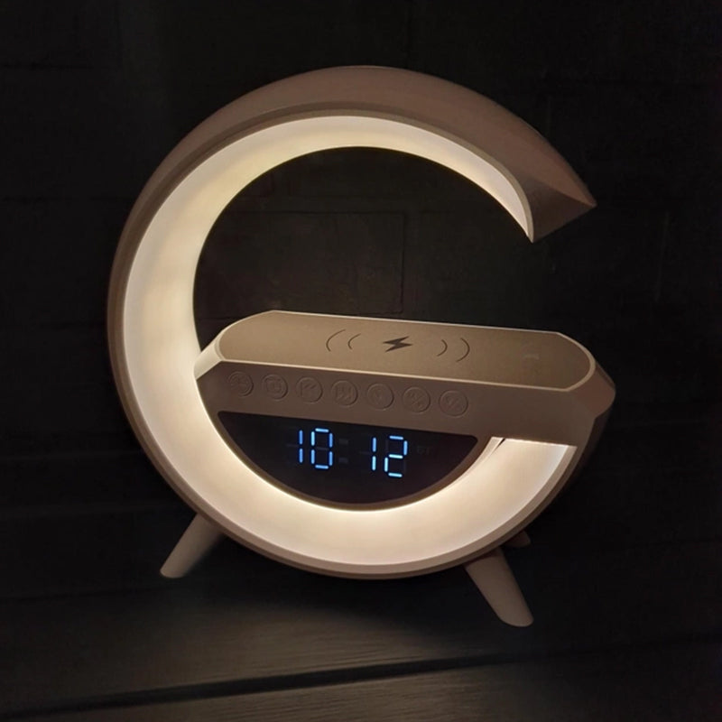 Bluetooth LED BT 3401 Alarm Clock Speaker Lamps Wireless Charger 4-in-1
