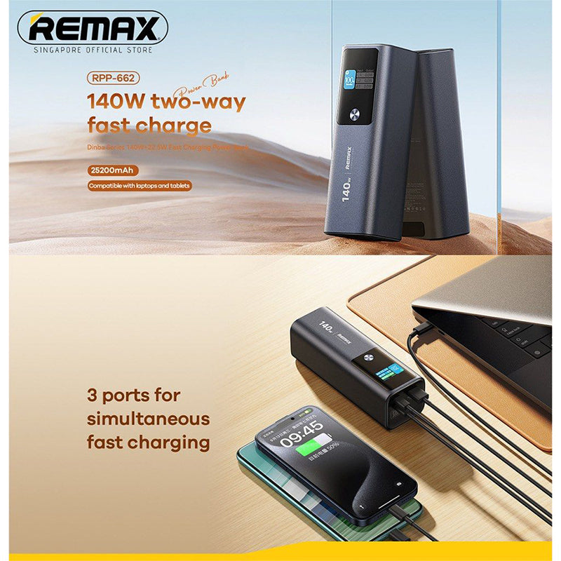 Remax RPP-662 140W fast charging Power Bank 25200 mAh