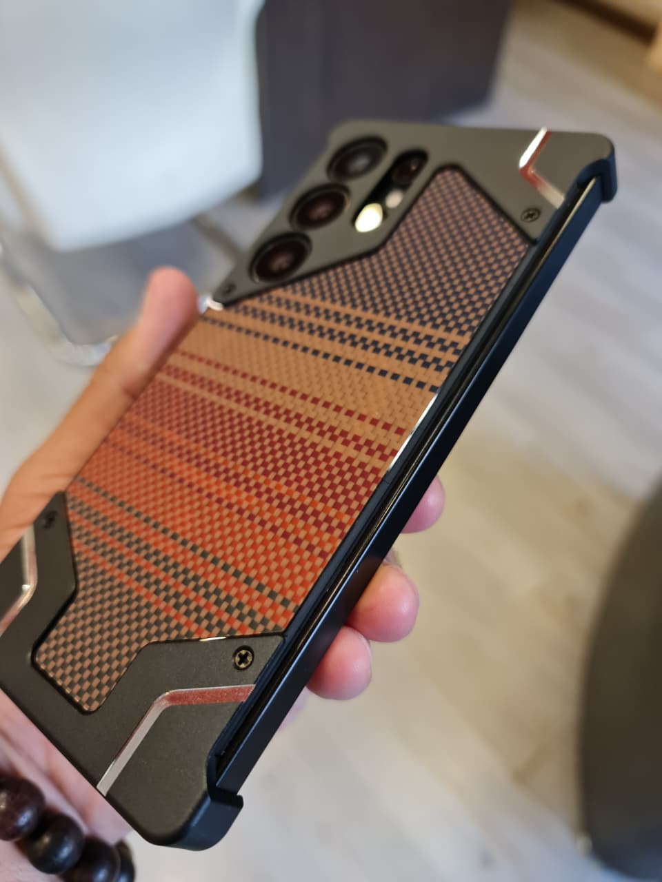 Gorgeous metal carbon case For Samsung