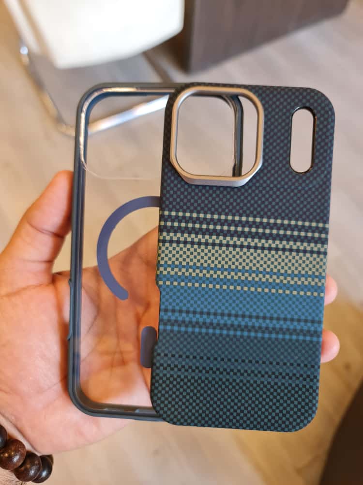 Twin Side Carbon Fiber Magsafe Phone Case (Blue)