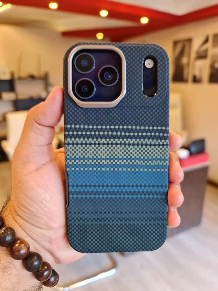 Twin Side Carbon Fiber Magsafe Phone Case (Blue)