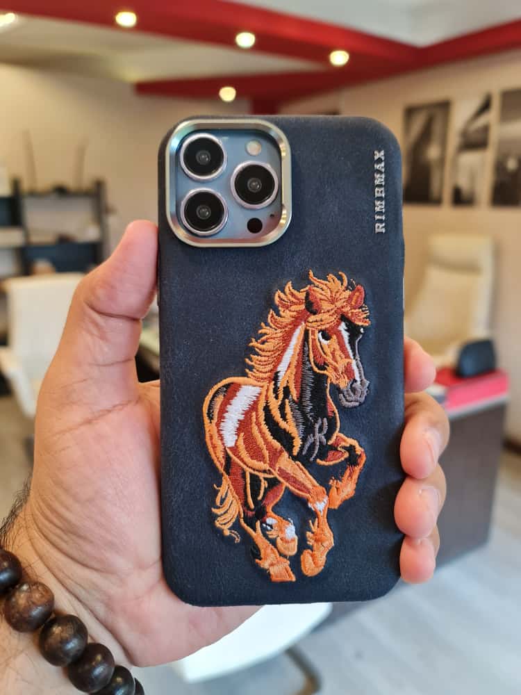 RMBMAX Embroidery Leather  Frame Lens Case horse