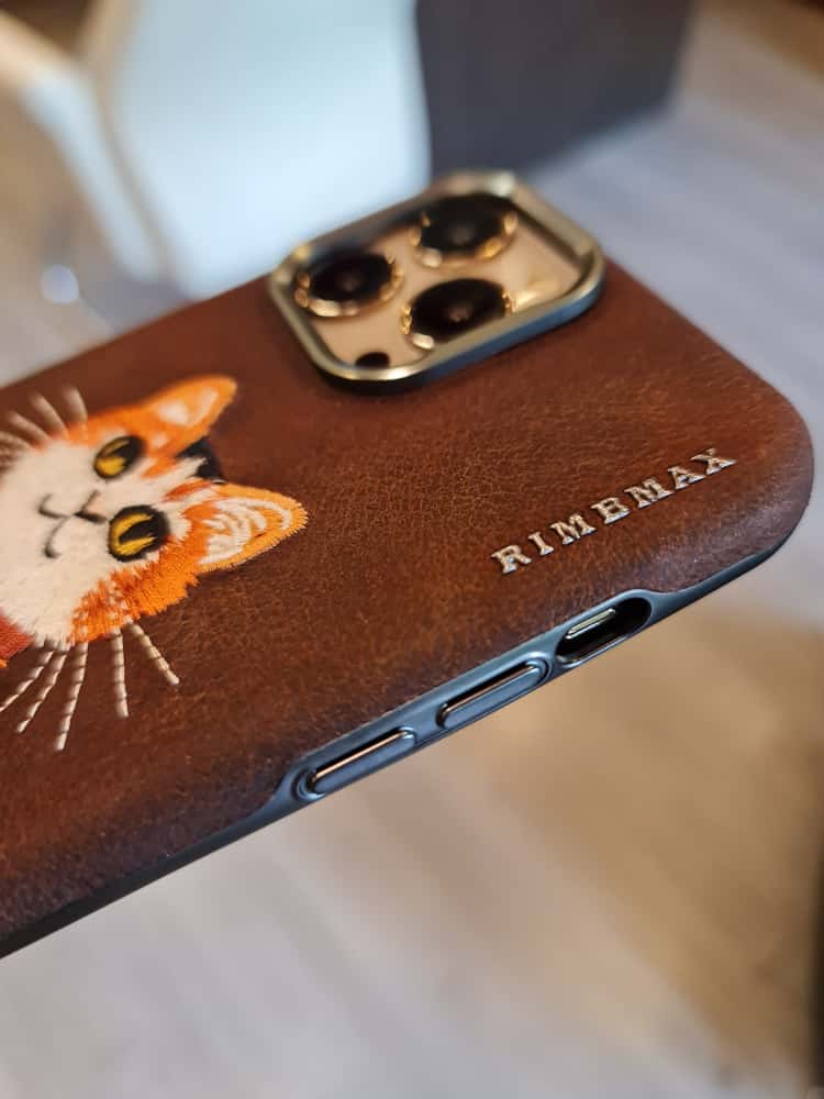 RMBMAX Embroidery Leather  Frame Lens Case Cat
