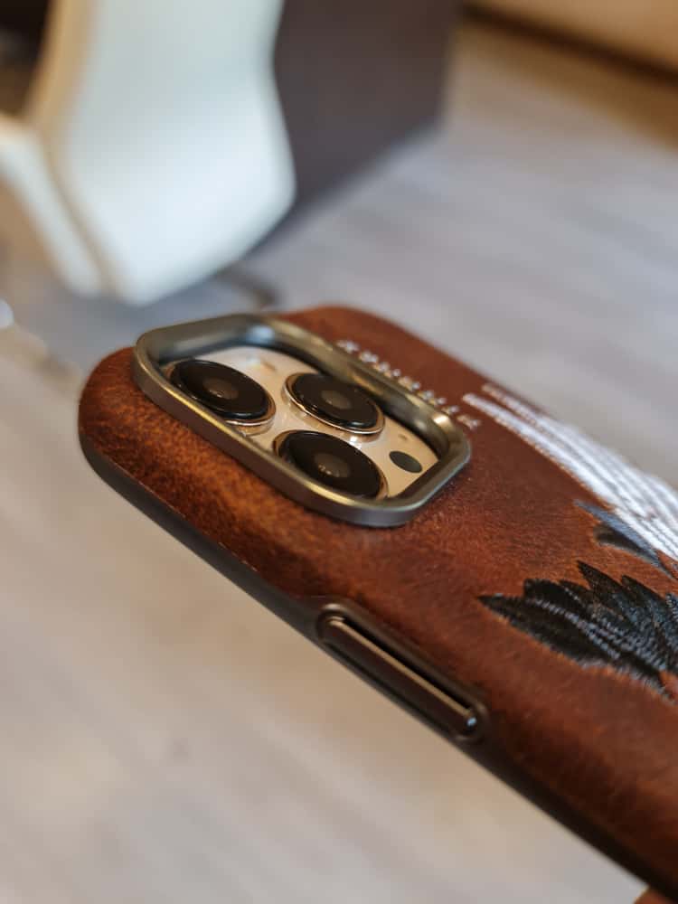 RMBMAX Embroidery Leather  Frame Lens Case eagle