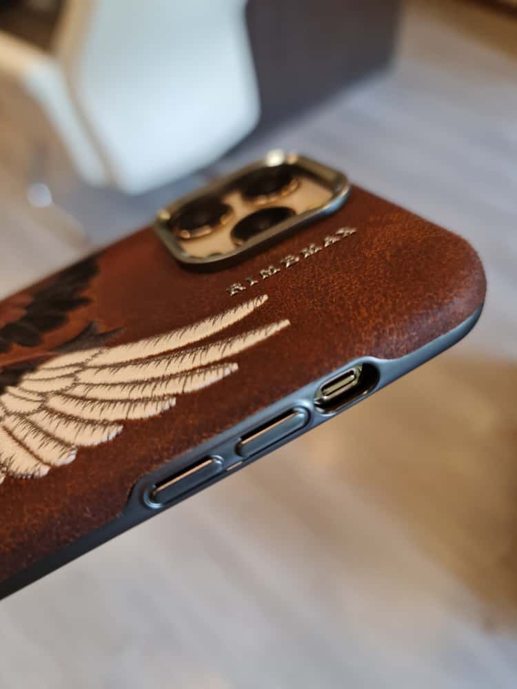 RMBMAX Embroidery Leather  Frame Lens Case eagle