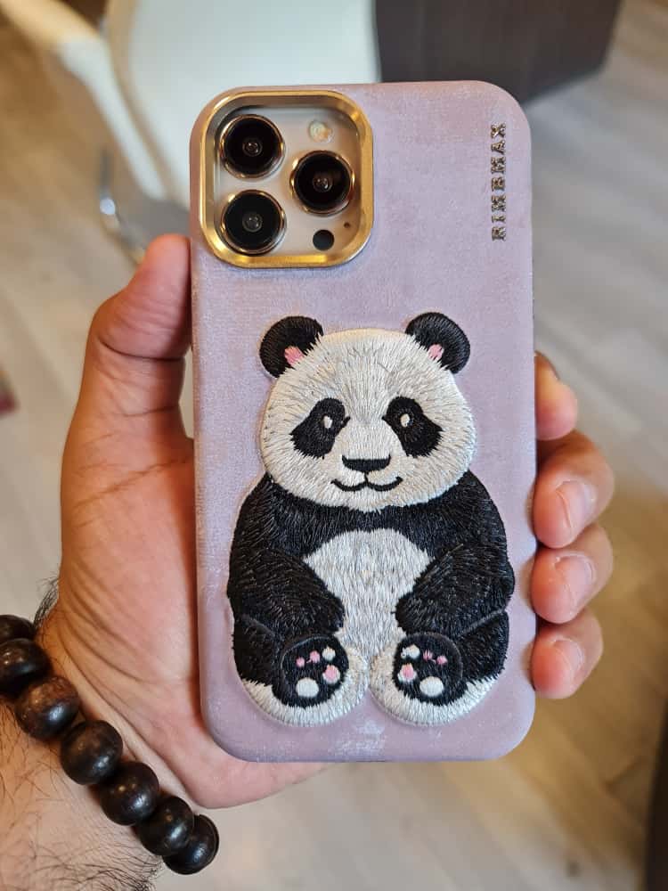 RMBMAX Embroidery Leather  Frame Lens Case Panda