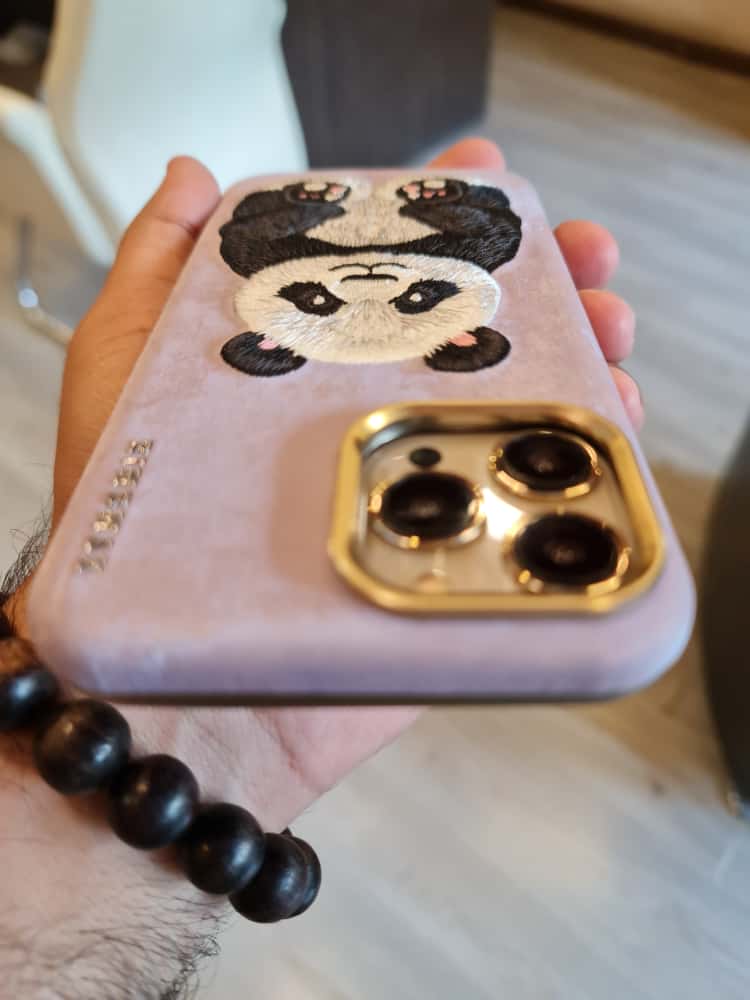 RMBMAX Embroidery Leather  Frame Lens Case Panda