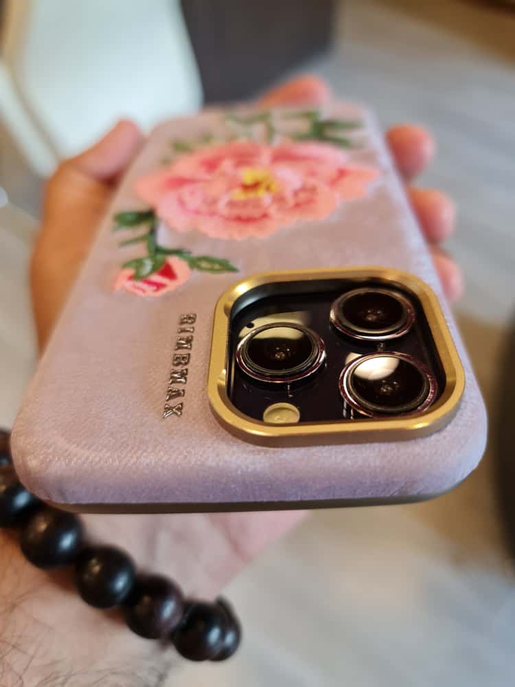 RMBMAX Embroidery Leather  Frame Lens Case Pink