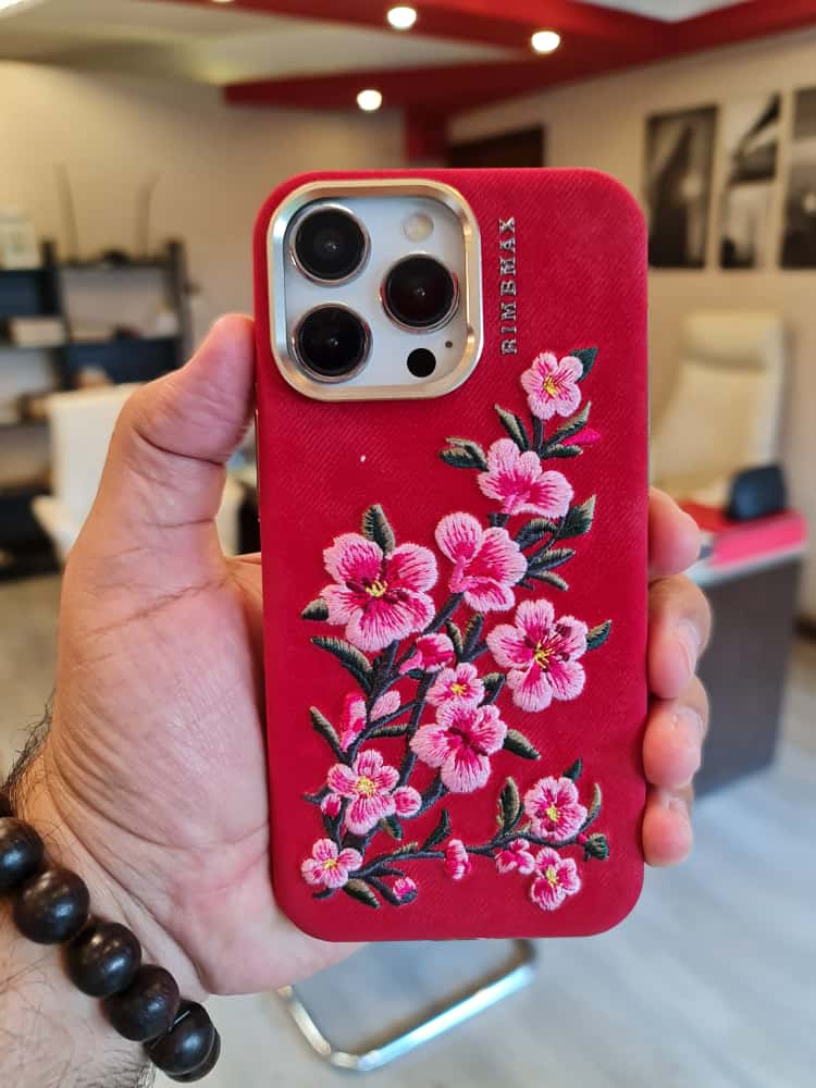 RMBMAX Embroidery Leather  Frame Lens Case Red