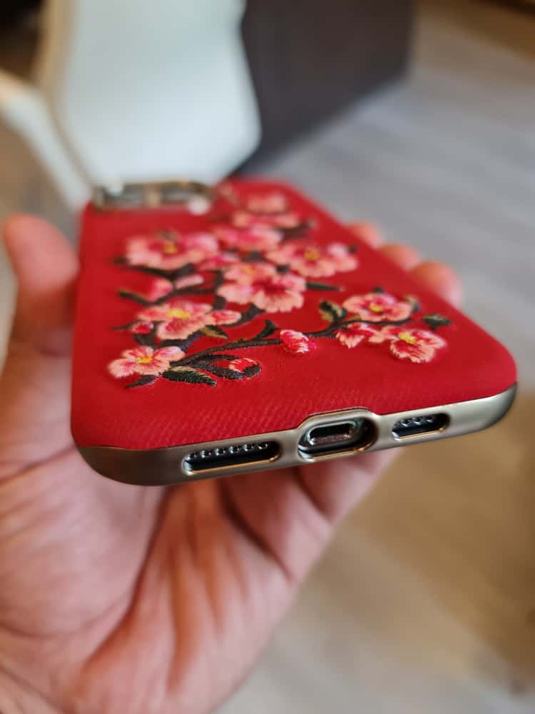 RMBMAX Embroidery Leather  Frame Lens Case Red