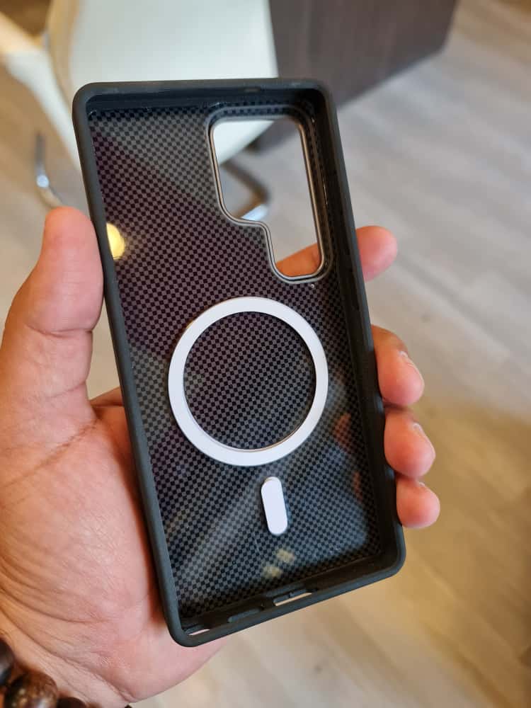 Twin Side Carbon Fiber Magsafe Phone Case For Samsung (Grey)