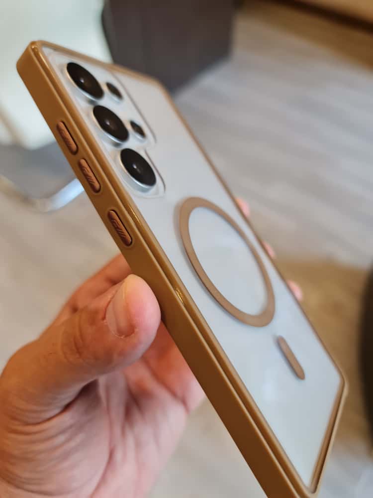 Twin Side Carbon Fiber Magsafe Phone Case For Samsung (Brown)