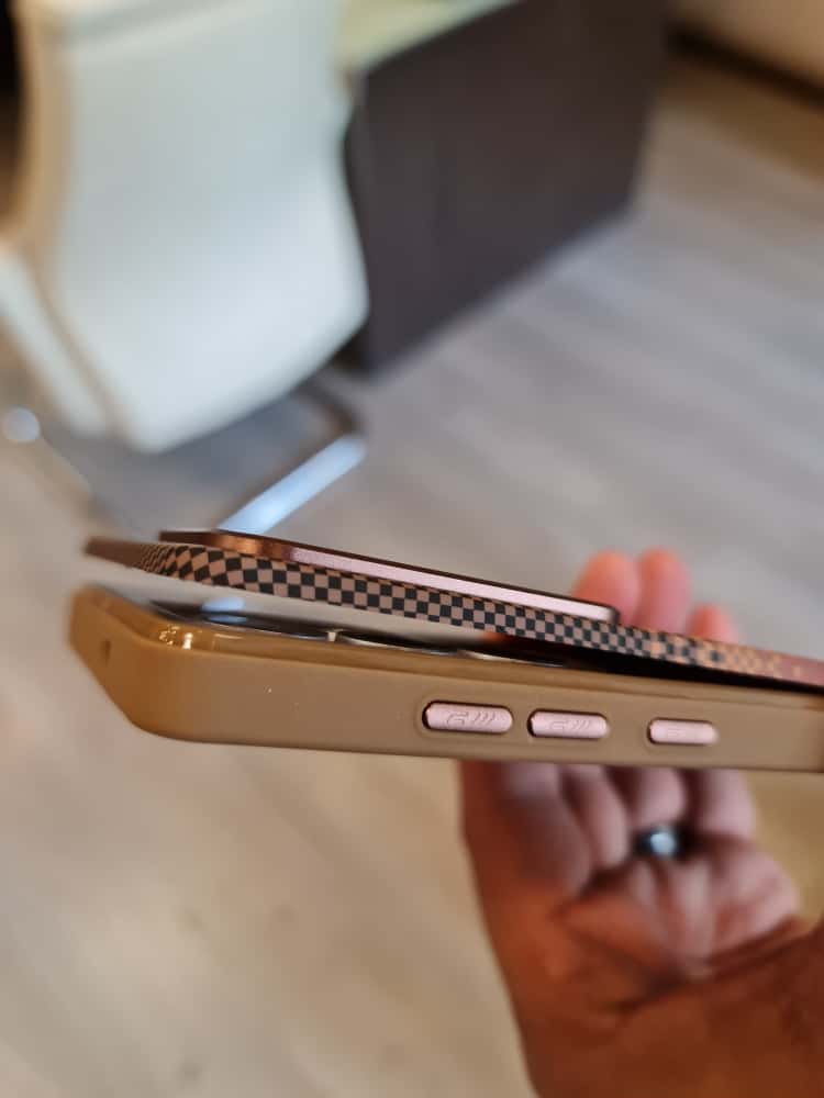 Twin Side Carbon Fiber Magsafe Phone Case For Samsung (Brown)