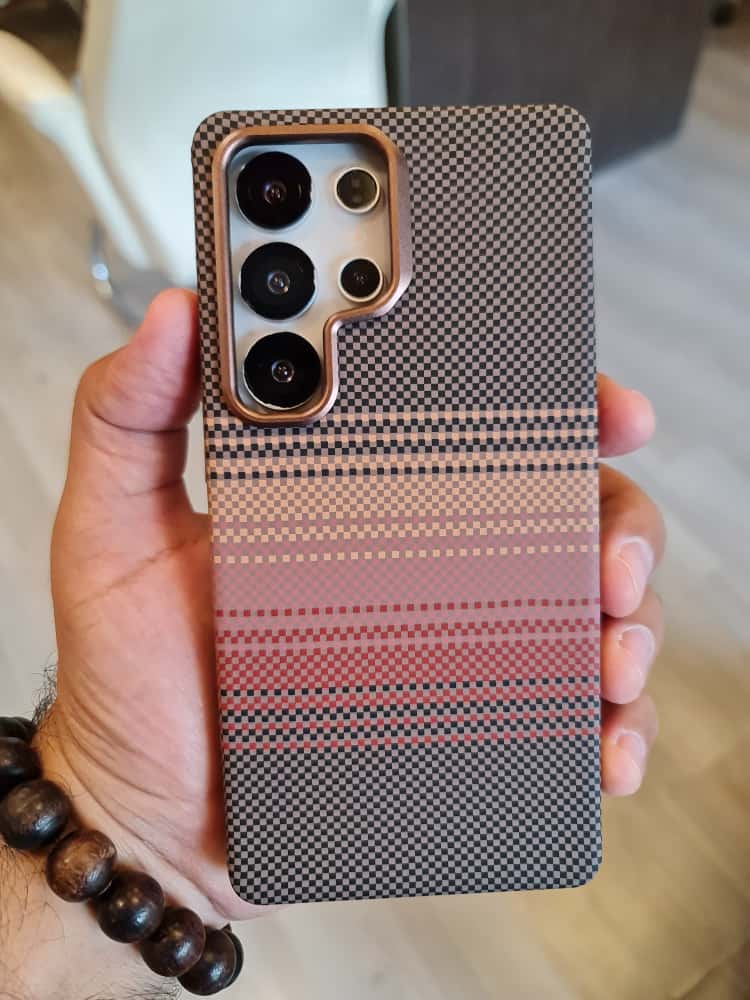 Twin Side Carbon Fiber Magsafe Phone Case For Samsung (Brown)