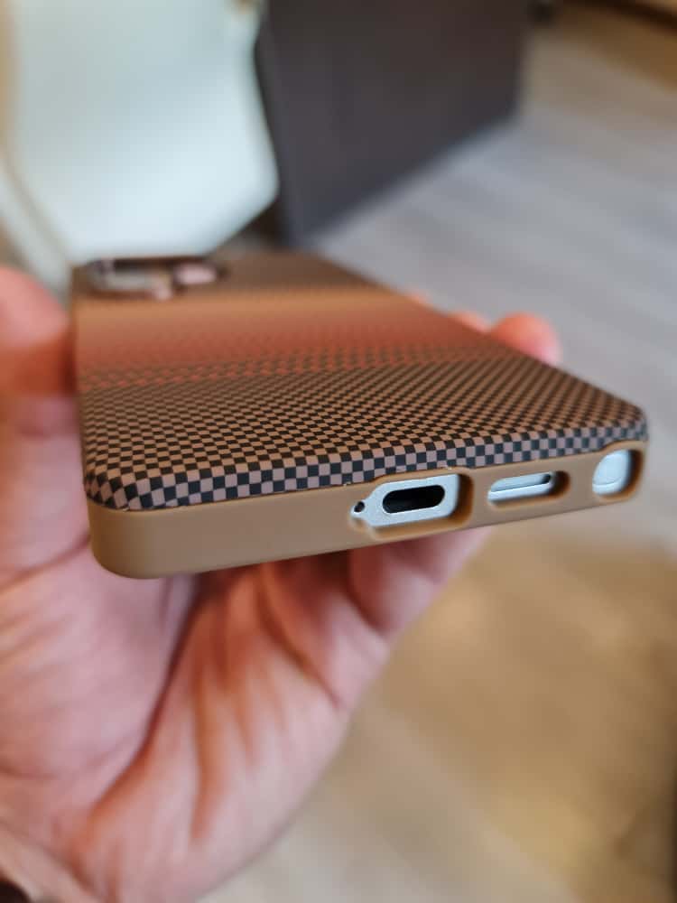 Twin Side Carbon Fiber Magsafe Phone Case For Samsung (Brown)