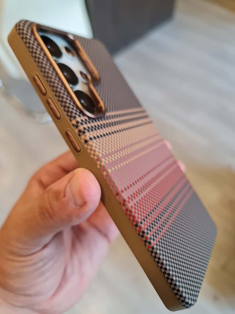 Twin Side Carbon Fiber Magsafe Phone Case For Samsung (Brown)