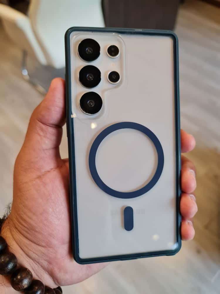 Twin Side Carbon Fiber Magsafe Phone Case For Samsung (Blue)