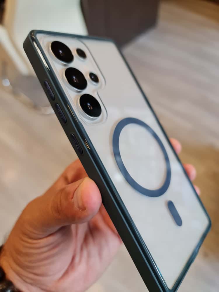 Twin Side Carbon Fiber Magsafe Phone Case For Samsung (Blue)